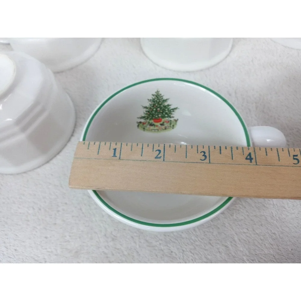 Set of 6 Pfaltzgraff Christmas Heritage Cups Mugs Holiday Christmas Tree Green T - Picture 11 of 13